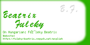 beatrix fuleky business card